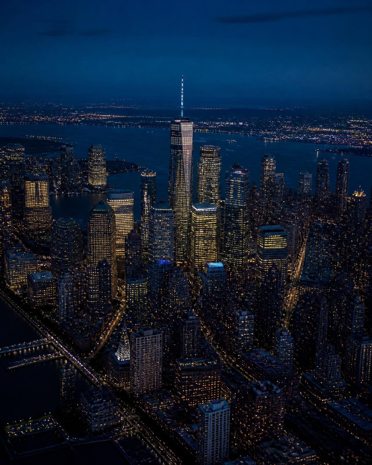 New York skyline at blue hour