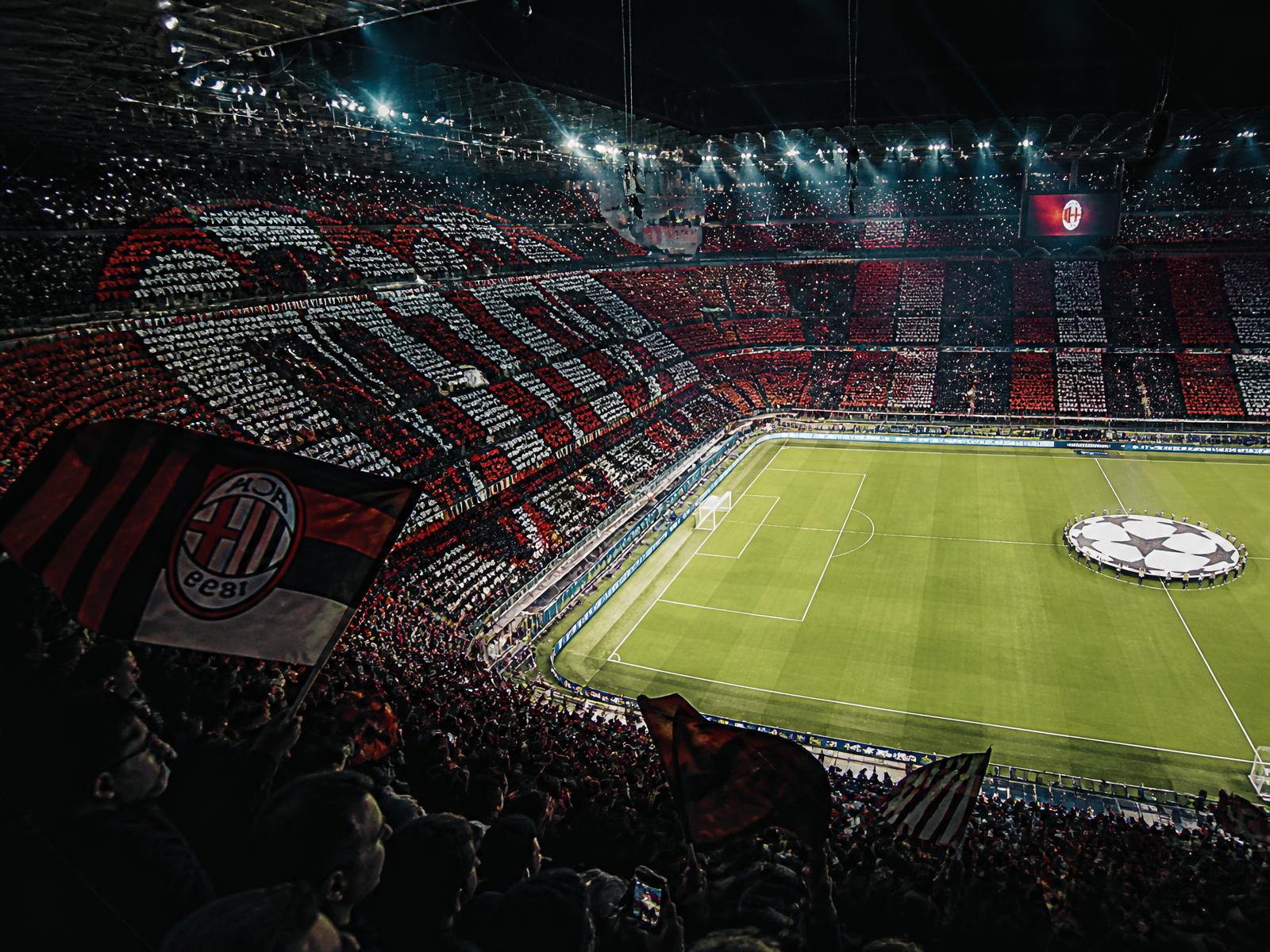 Stadium crowd holding a mosaic display